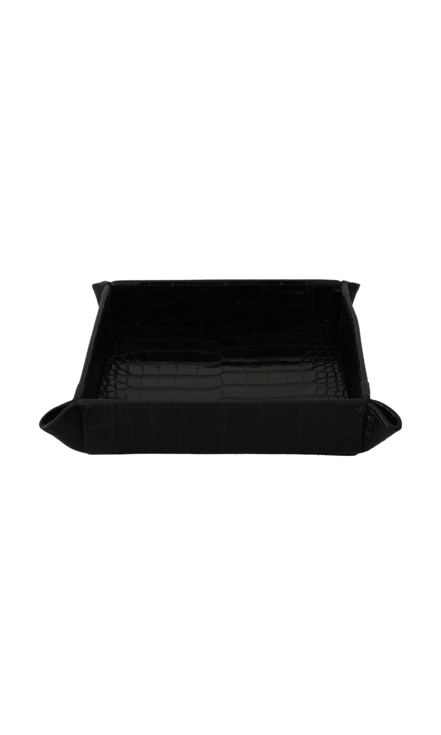 Dolce & Gabbana Black Elegant Exotic Skin Entry Tray Glam Steals