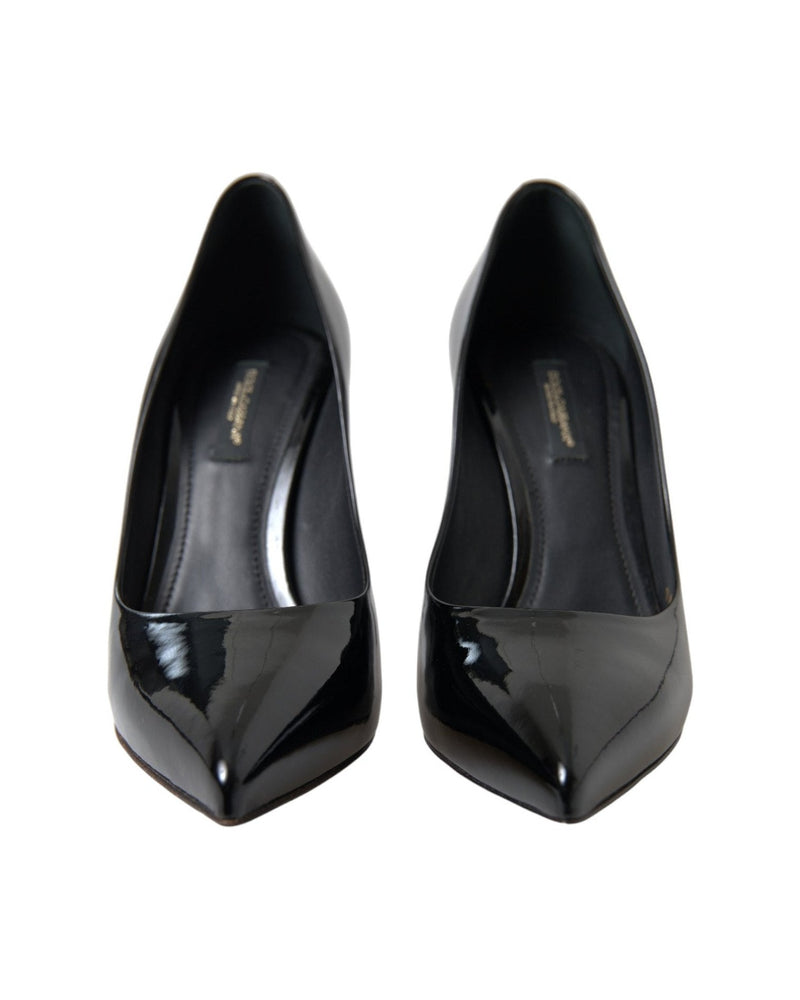 Dolce & Gabbana Elegant Patent Stiletto Black Heels Glam Steals