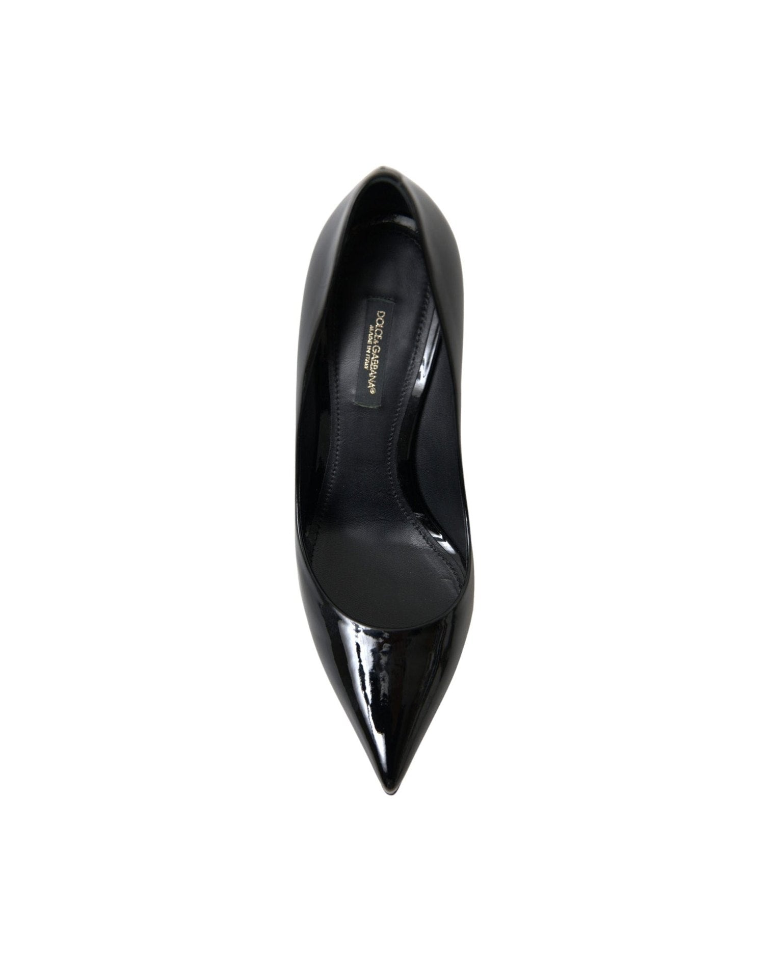 Dolce & Gabbana Elegant Patent Stiletto Black Heels Glam Steals