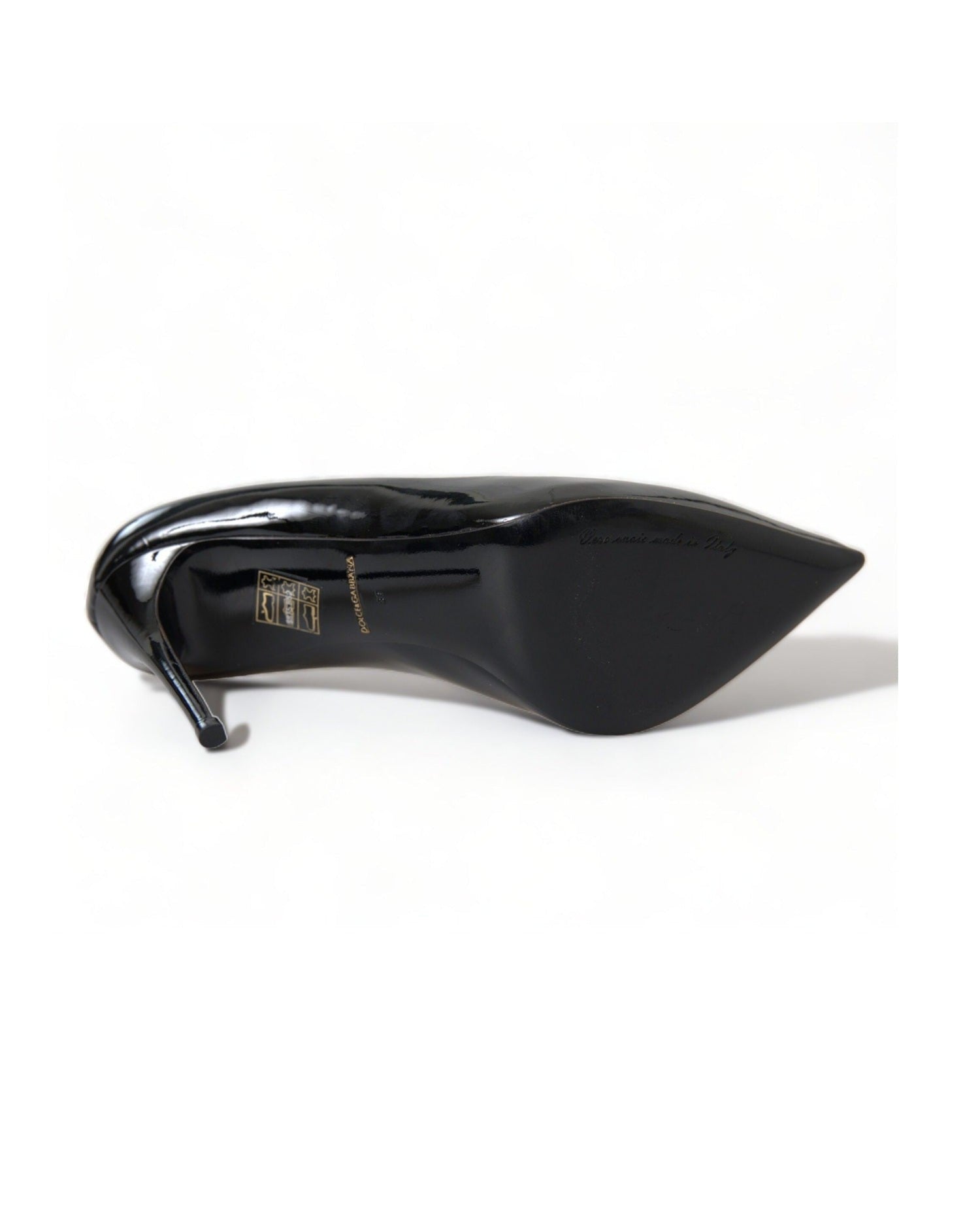 Dolce & Gabbana Elegant Patent Stiletto Black Heels Glam Steals