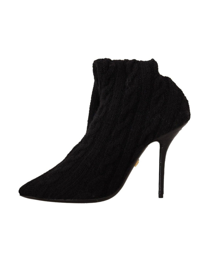 Dolce & Gabbana Black Elegant Stretch Sock Boots Glam Steals