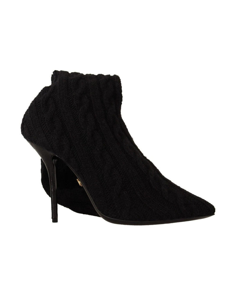Dolce & Gabbana Black Elegant Stretch Sock Boots Glam Steals