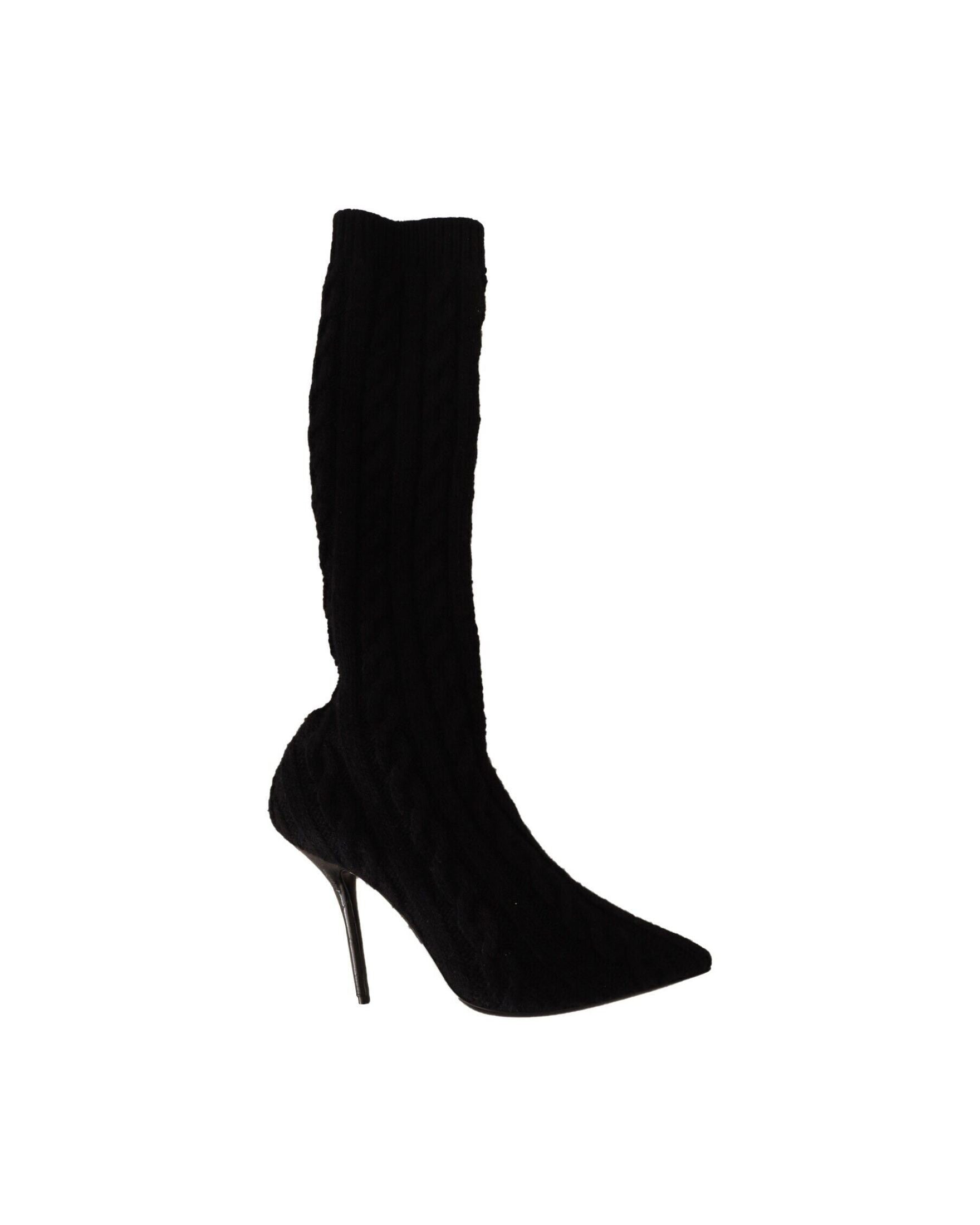Dolce & Gabbana Black Elegant Stretch Sock Boots Glam Steals