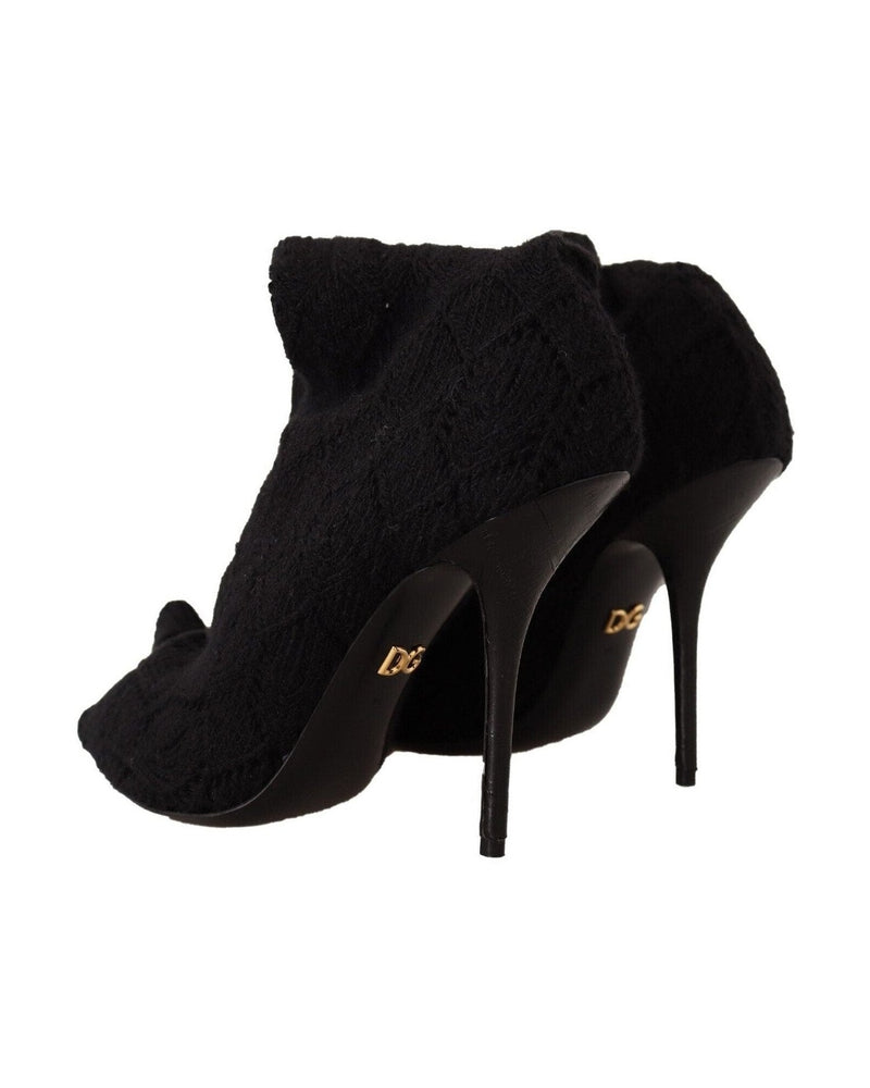 Dolce & Gabbana Black Elegant Stretch Socks Boots Glam Steals