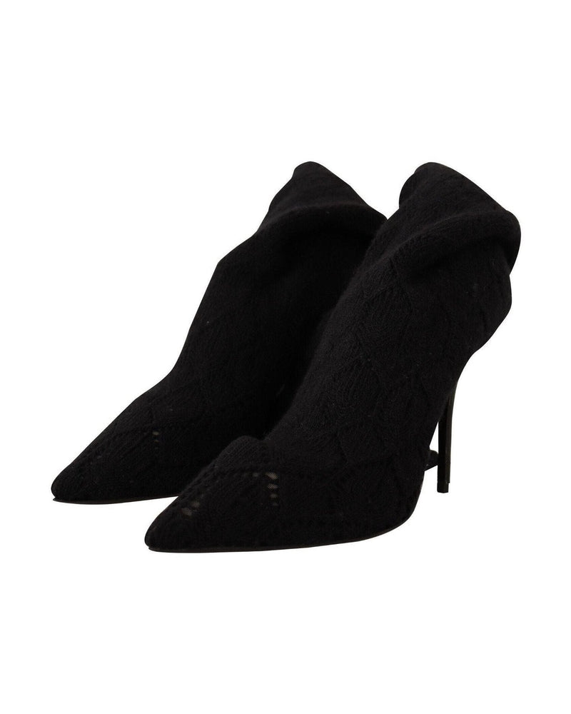 Dolce & Gabbana Black Elegant Stretch Socks Boots Glam Steals