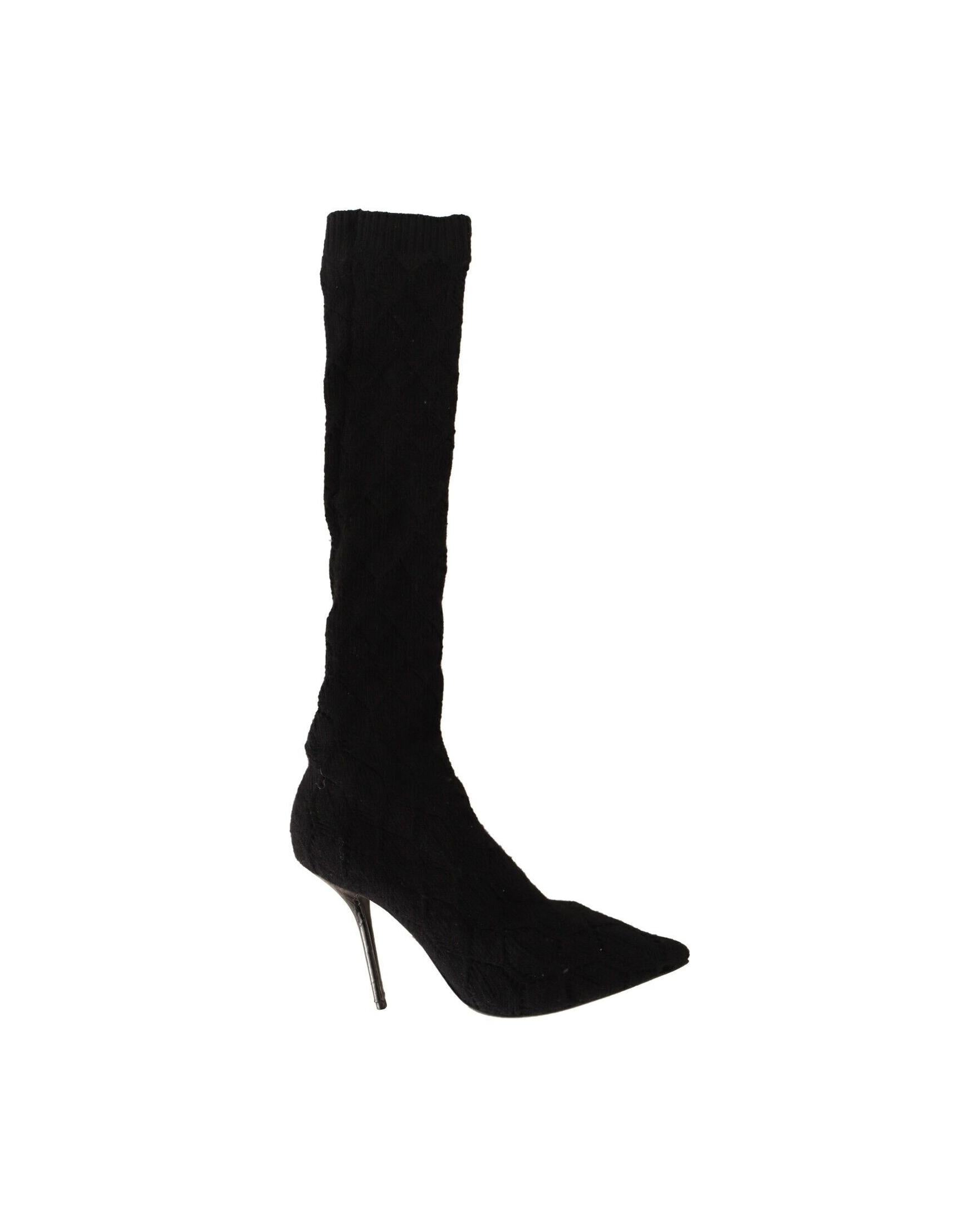 Dolce & Gabbana Black Elegant Stretch Socks Boots Glam Steals