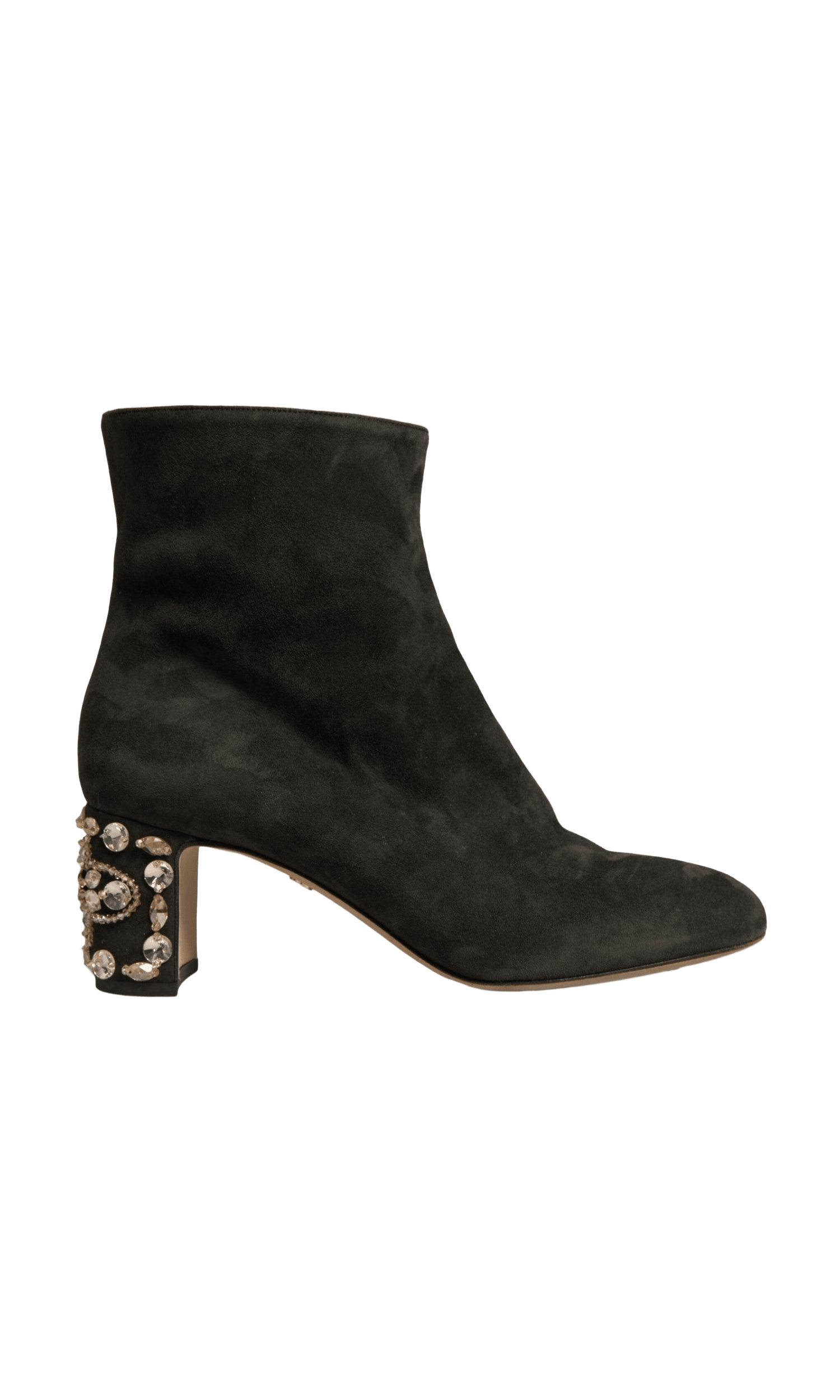 Dolce & Gabbana Black Embellished Heel Ankle Boots Shoes Glam Steals