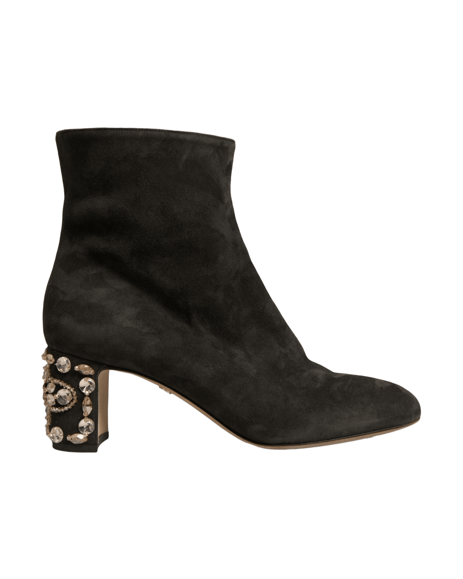 Dolce & Gabbana Black Embellished Heel Ankle Boots Shoes Glam Steals