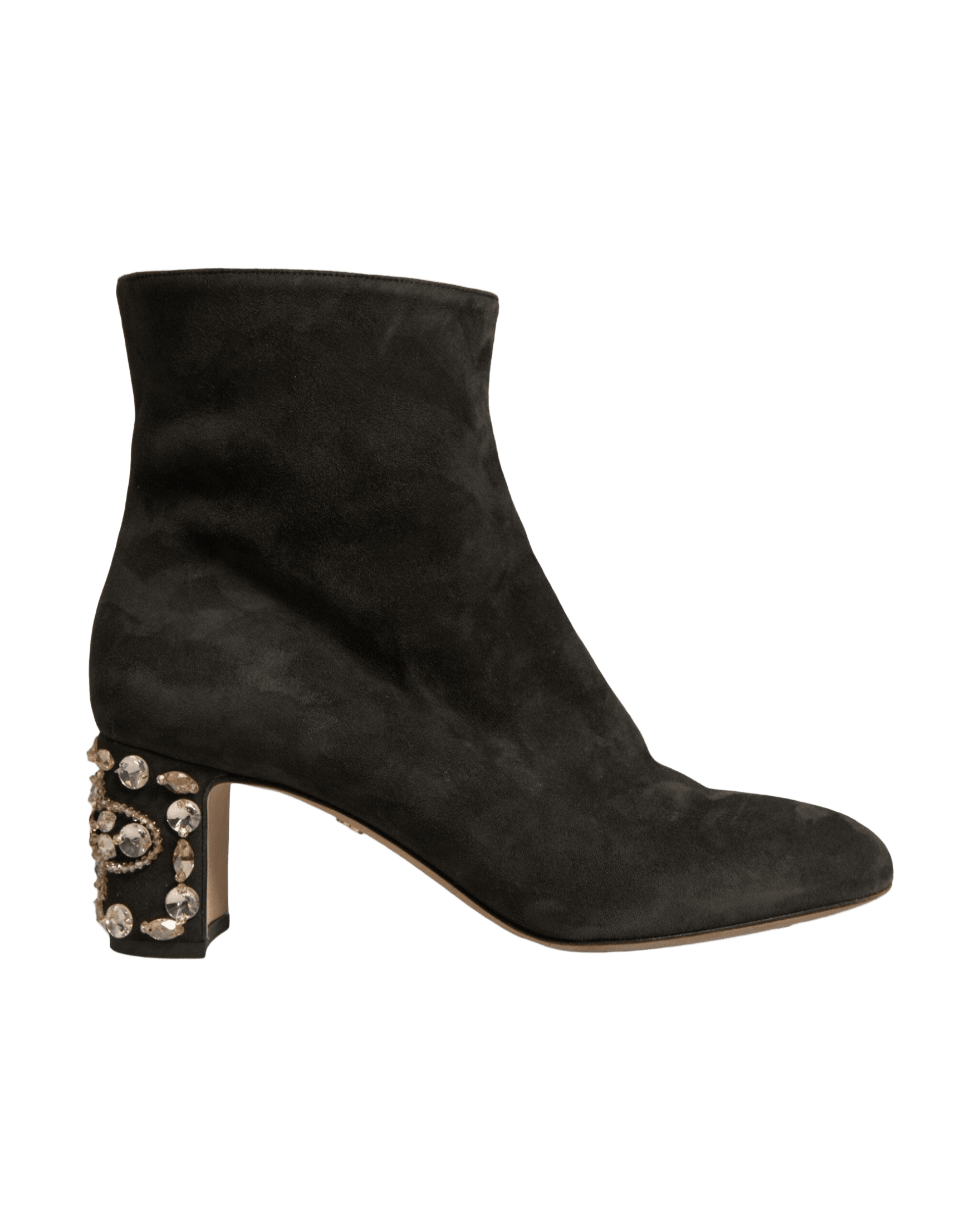 Dolce & Gabbana Black Embellished Heel Ankle Boots Shoes Glam Steals