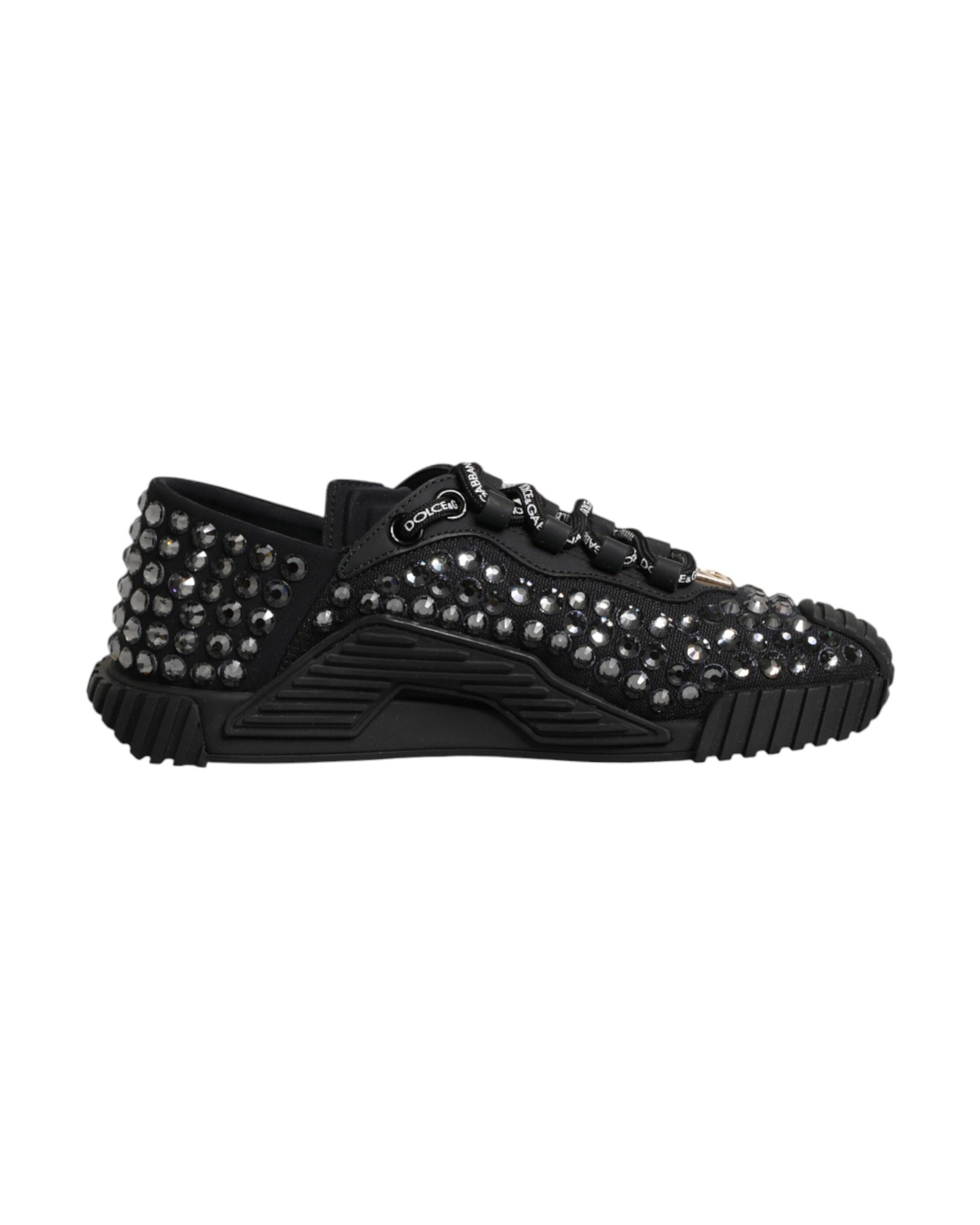 Dolce & Gabbana Black Embellished Low Top Ns1 Sneakers Glam Steals