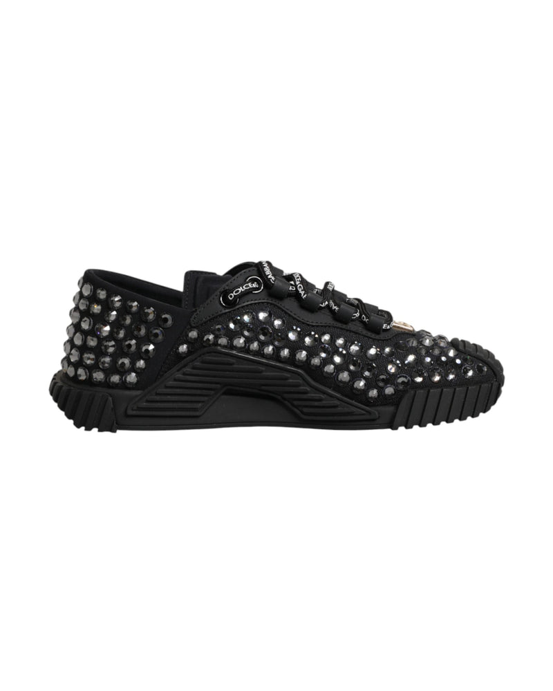 Dolce & Gabbana Black Embellished Low Top Ns1 Sneakers Glam Steals