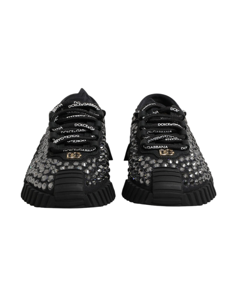 Dolce & Gabbana Black Embellished Low Top Ns1 Sneakers Glam Steals
