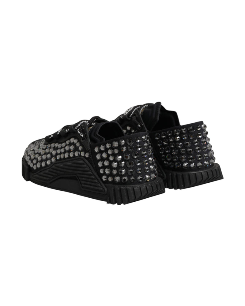 Dolce & Gabbana Black Embellished Low Top Ns1 Sneakers Glam Steals