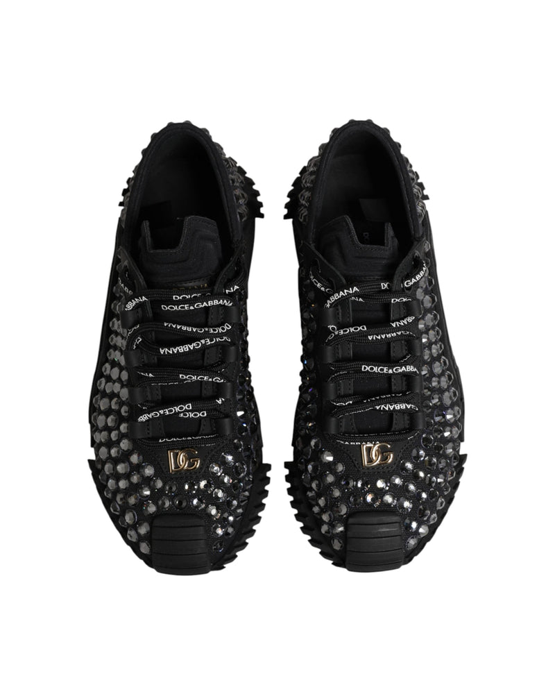 Dolce & Gabbana Black Embellished Low Top Ns1 Sneakers Glam Steals