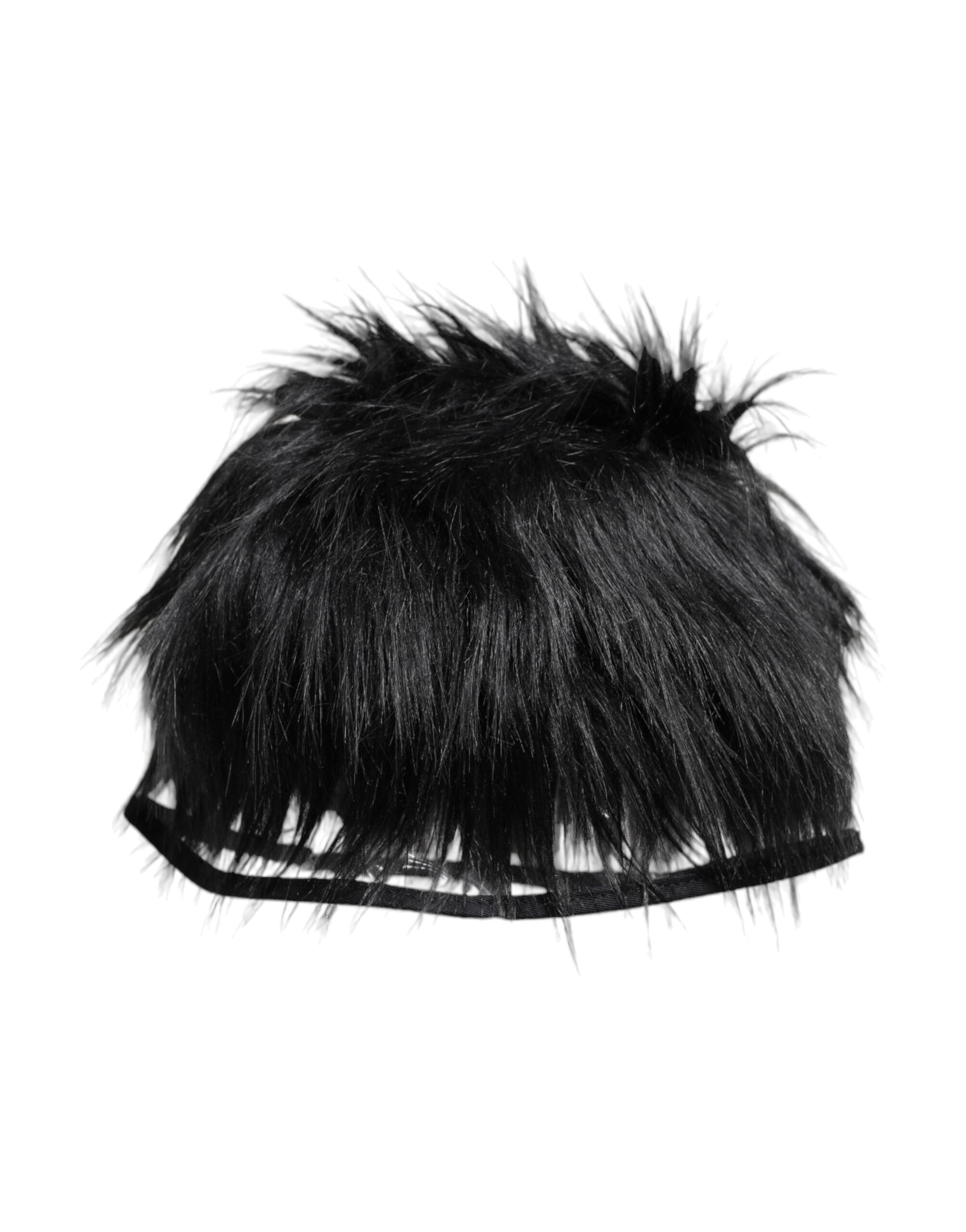 Dolce & Gabbana Black Faux Fur Bucket Hat Glam Steals