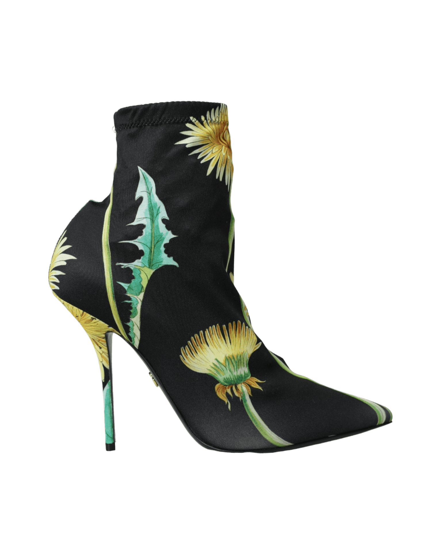 Dolce & Gabbana Black Floral Jersey Stretch Ankle Boots Shoes Glam Steals