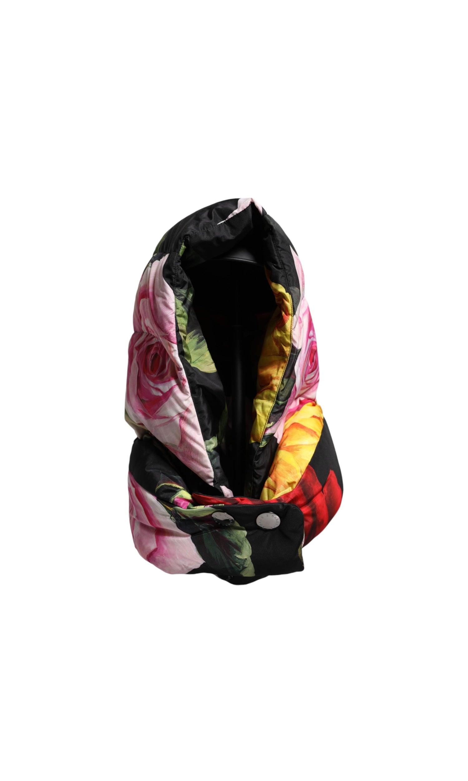 Dolce & Gabbana Black Floral Print Whole Head Wrap Hat Glam Steals