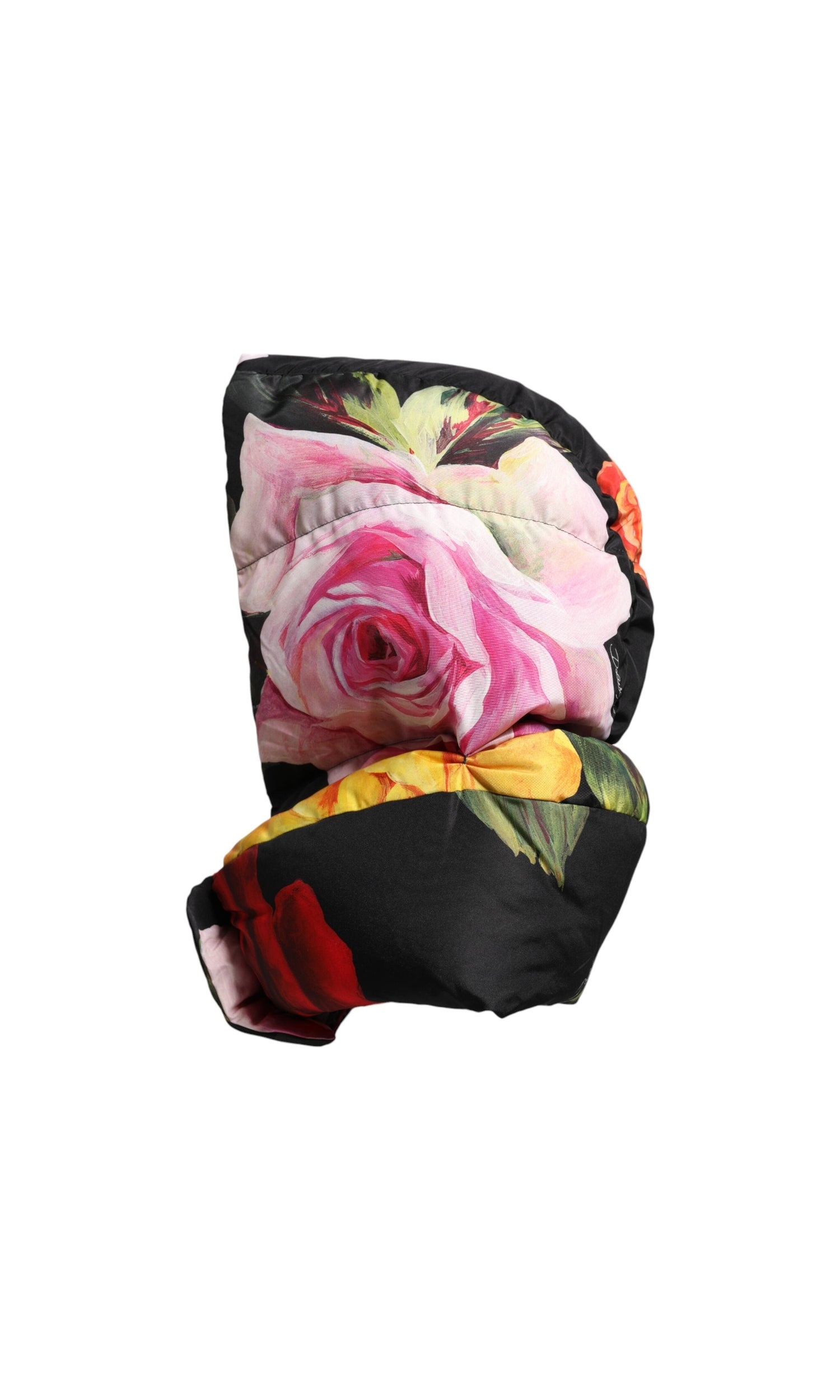Dolce & Gabbana Black Floral Print Whole Head Wrap Hat Glam Steals
