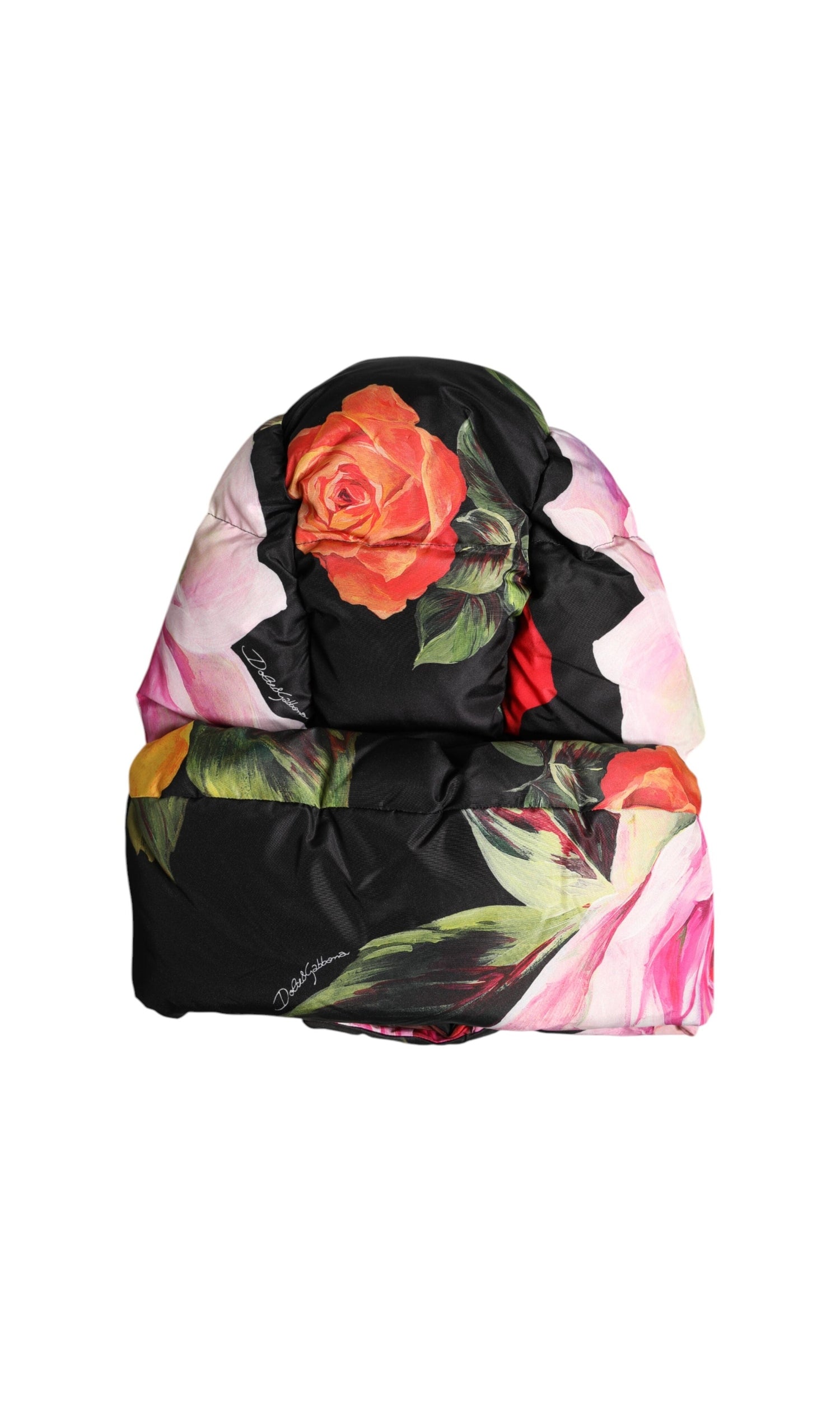 Dolce & Gabbana Black Floral Print Whole Head Wrap Hat Glam Steals