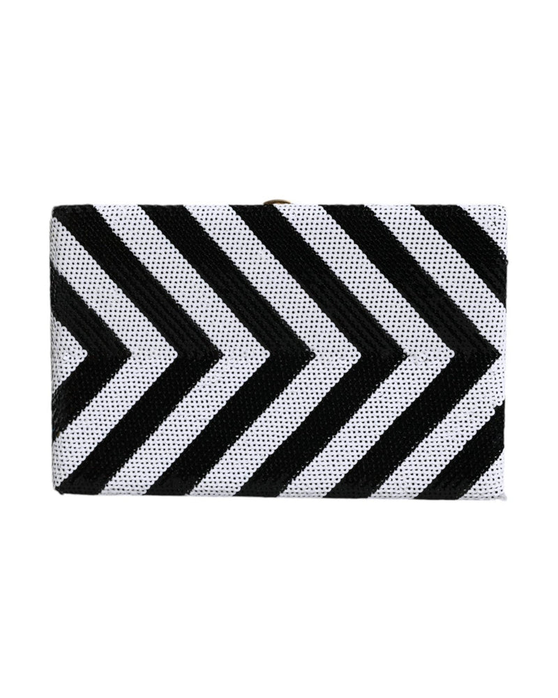 Dolce & Gabbana Frame Clutch Evening Party Purse Black White Gold Bag Glam Steals