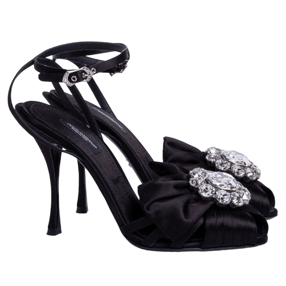 Dolce & Gabbana Black Goatskin Sandals Glam Steals
