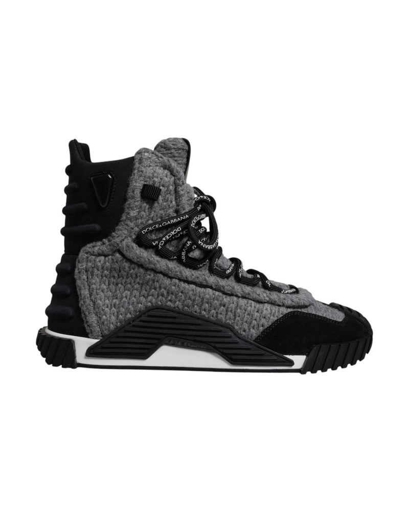 Dolce & Gabbana Black Gray Ns1 High Top Boots Sneakers Shoes Boots
