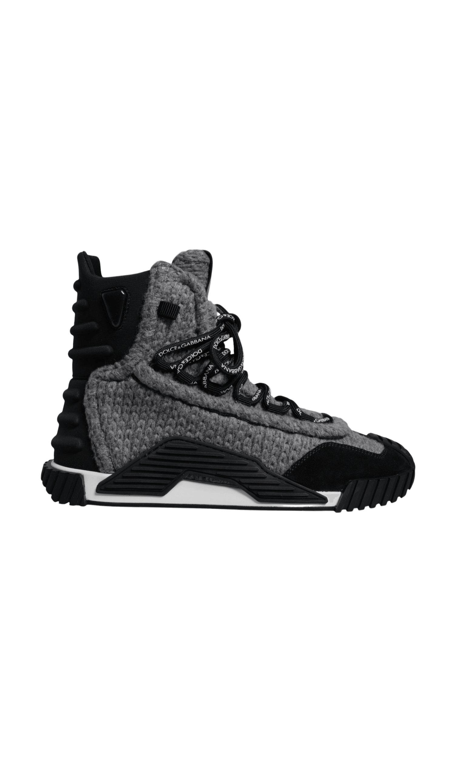 Dolce & Gabbana Black Gray Ns1 High Top Boots Sneakers Shoes Glam Steals