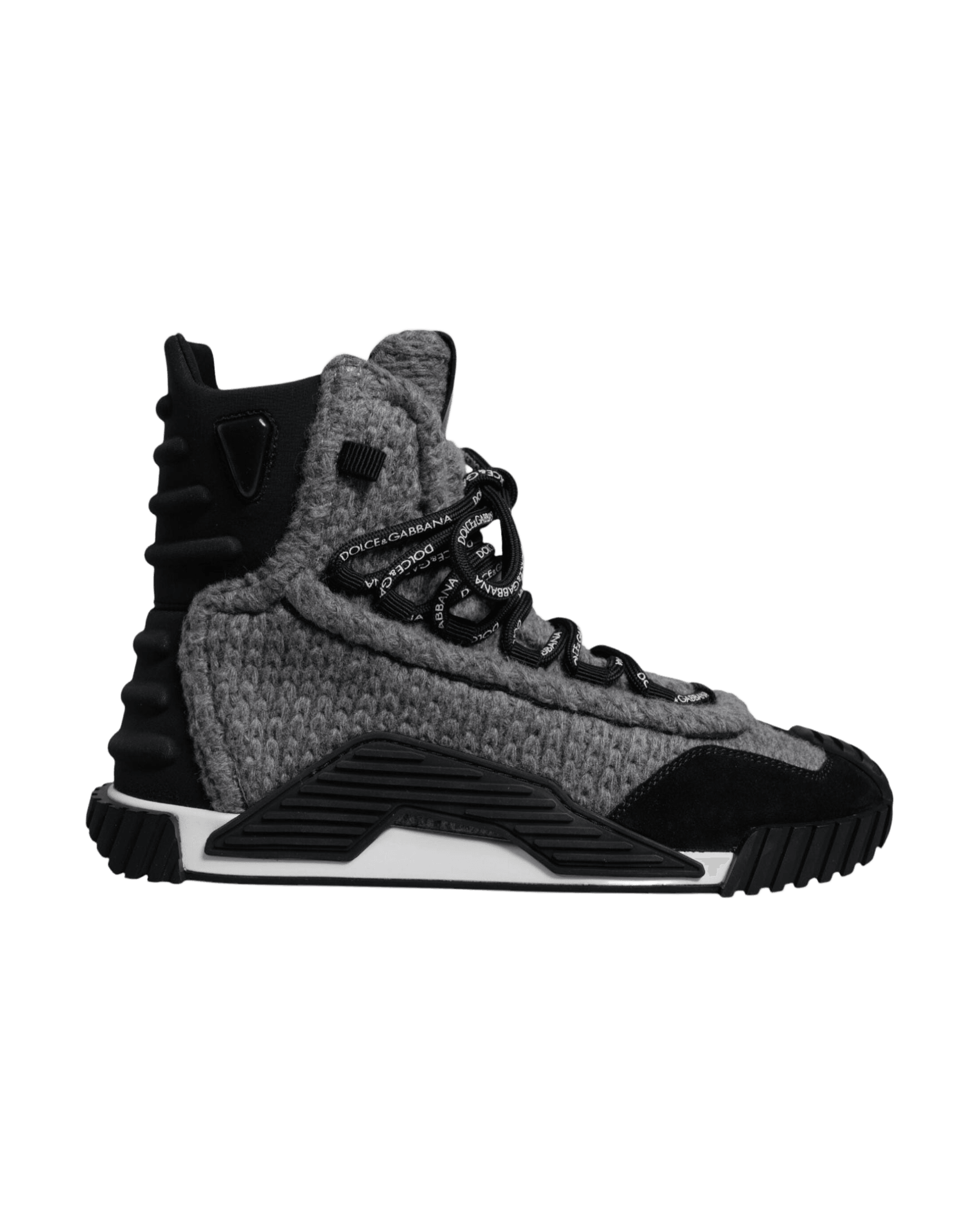 Dolce & Gabbana Black Gray Ns1 High Top Boots Sneakers Shoes Glam Steals