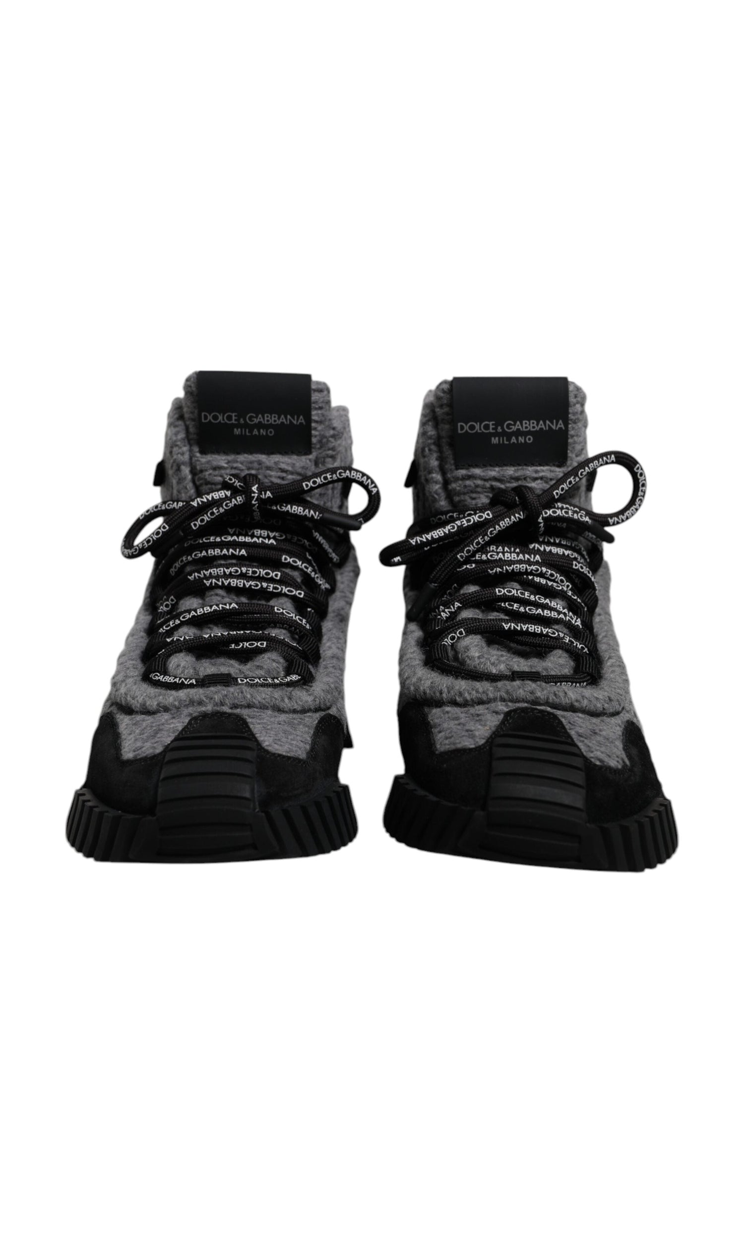 Dolce & Gabbana Black Gray Ns1 High Top Boots Sneakers Shoes Glam Steals