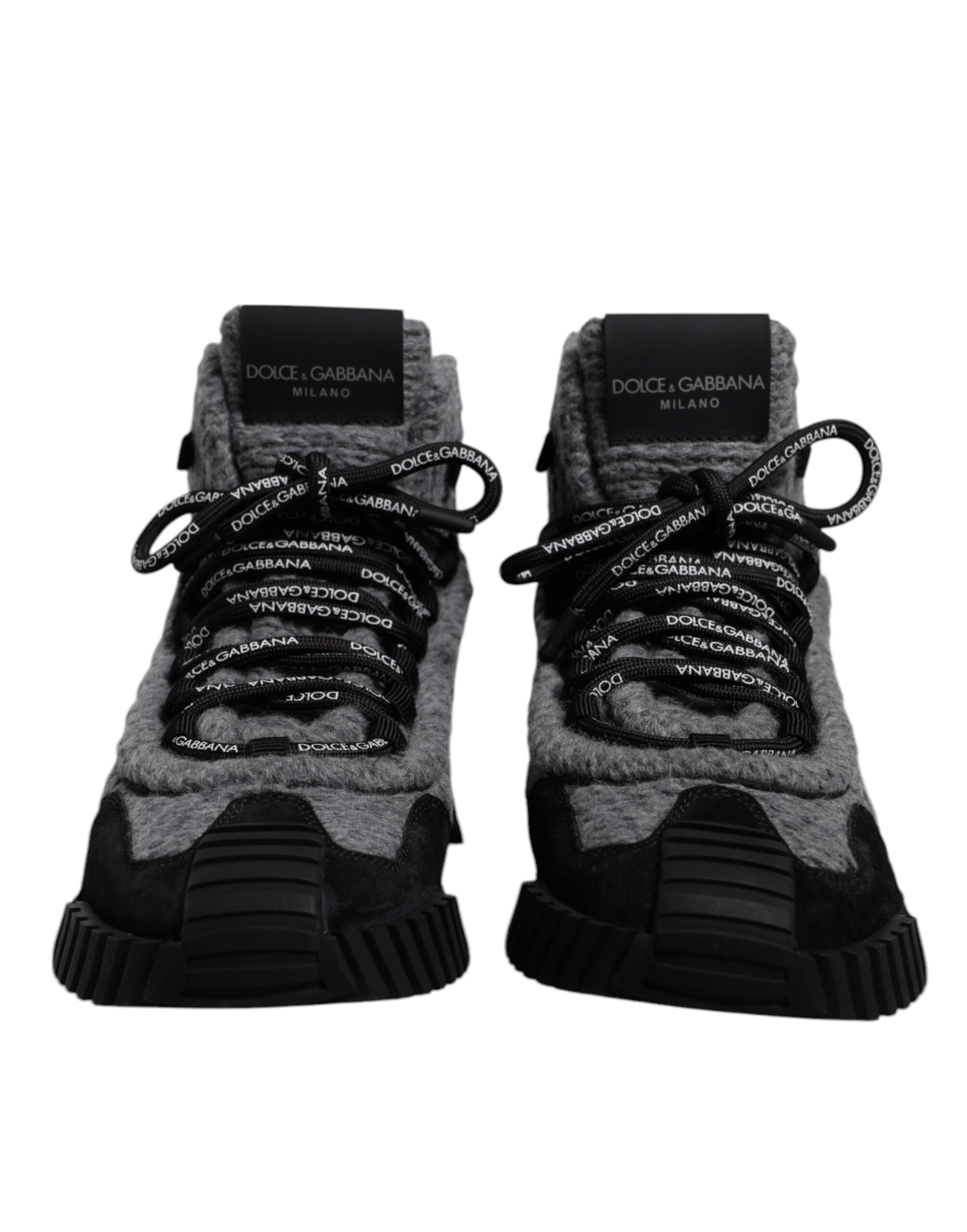 Dolce & Gabbana Black Gray Ns1 High Top Boots Sneakers Shoes Glam Steals