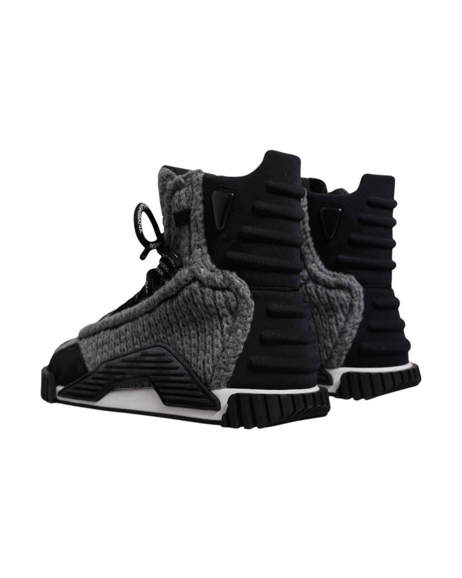 Dolce & Gabbana Black Gray Ns1 High Top Boots Sneakers Shoes Glam Steals