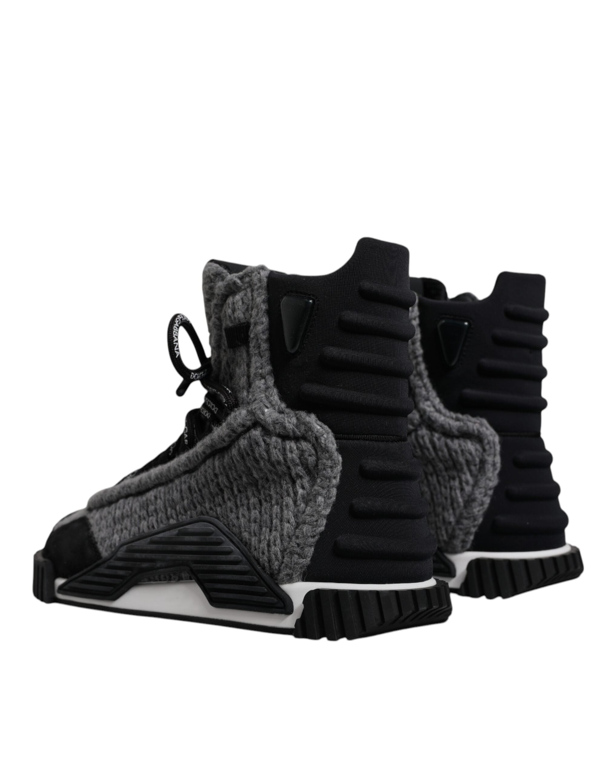 Dolce & Gabbana Black Gray Ns1 High Top Boots Sneakers Shoes Glam Steals