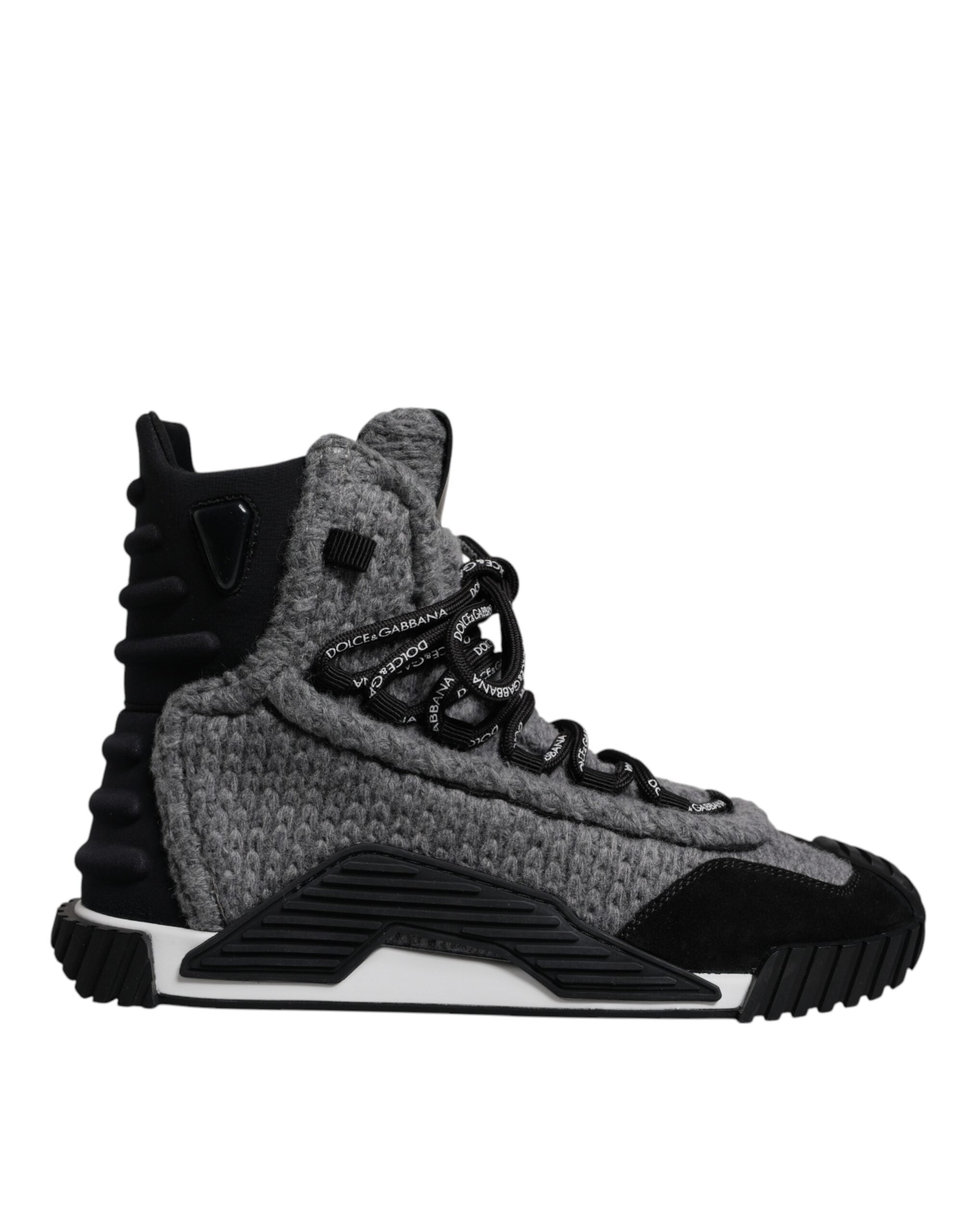 Dolce & Gabbana Black Gray Ns1 High Top Boots Sneakers Shoes Glam Steals
