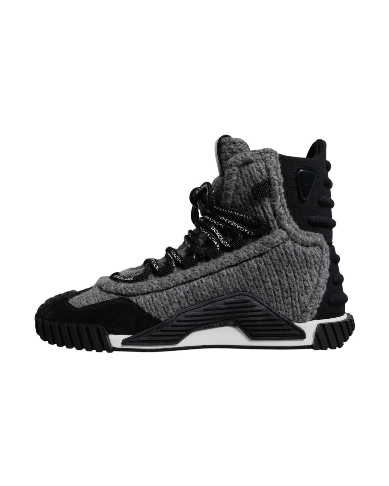 Dolce & Gabbana Black Gray Ns1 High Top Boots Sneakers Shoes Glam Steals