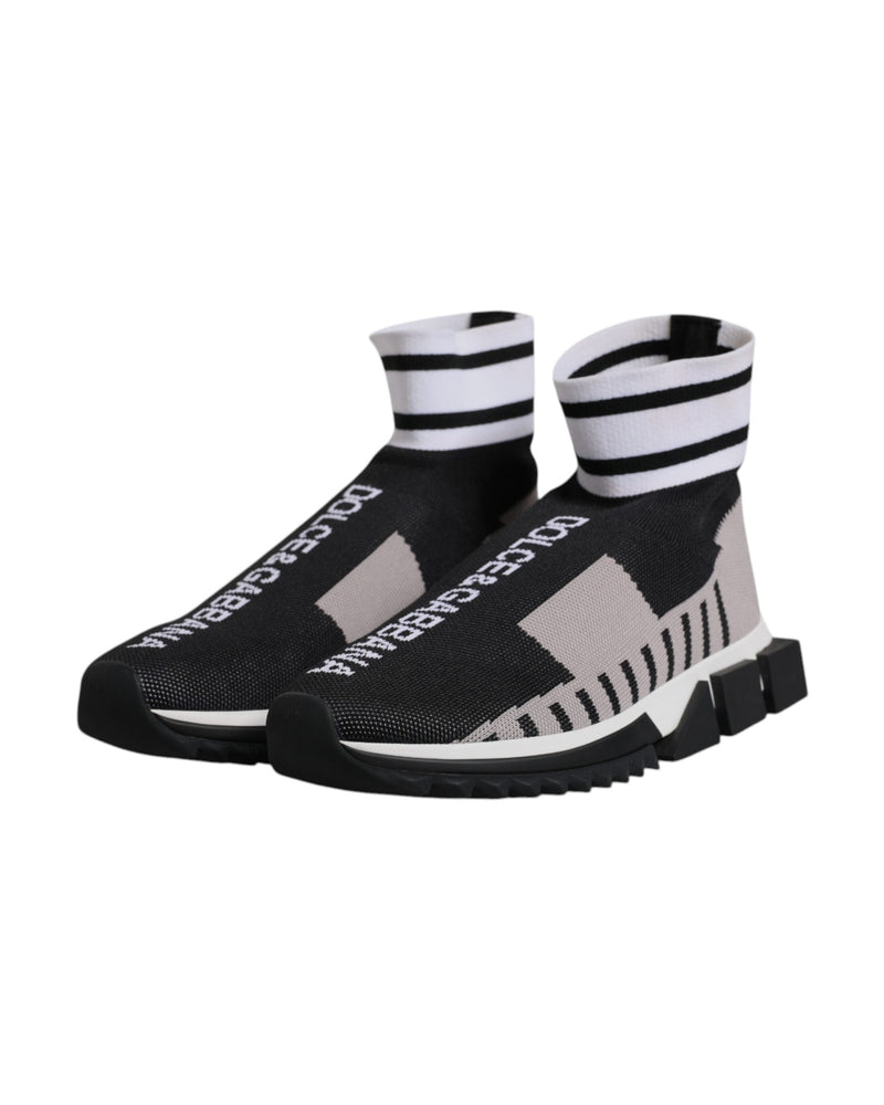 Dolce & Gabbana Black Gray Sorrento Socks Sneakers Glam Steals