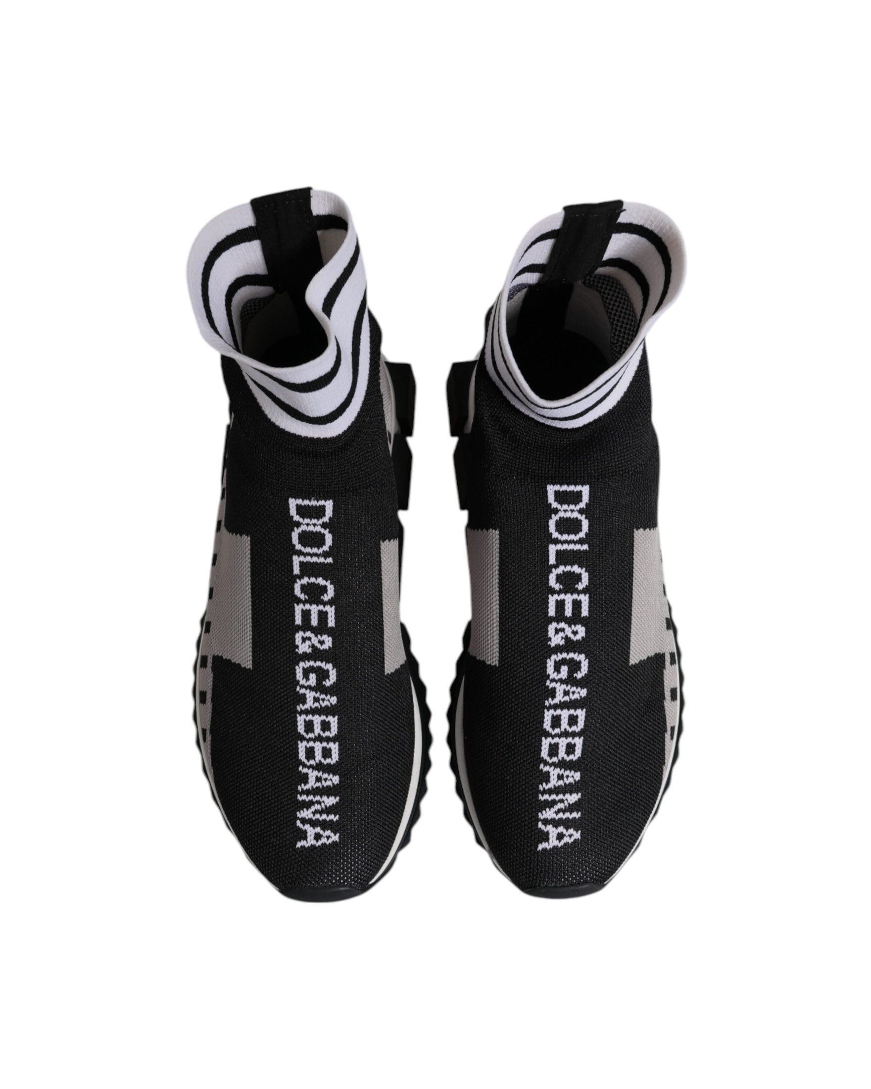 Dolce & Gabbana Black Gray Sorrento Socks Sneakers Glam Steals