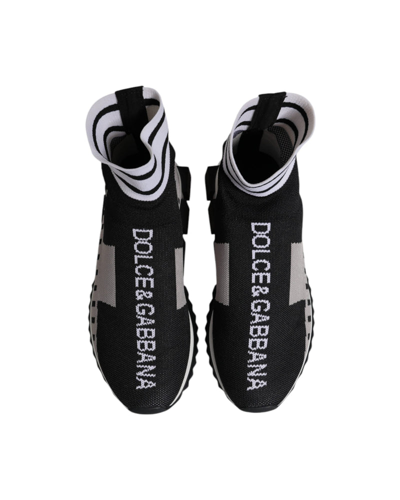 Dolce & Gabbana Black Gray Sorrento Socks Sneakers Glam Steals