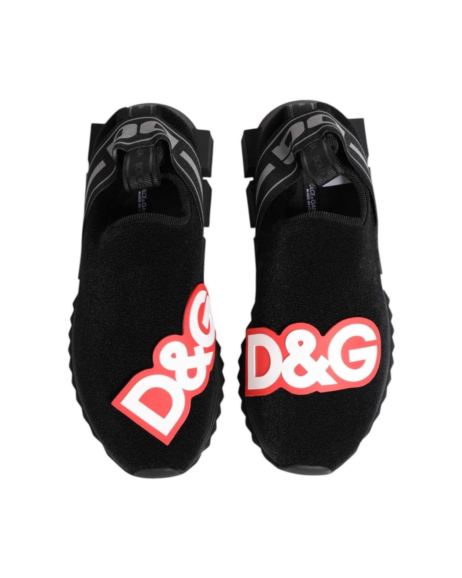 Dolce & Gabbana Black Grey Slip On Sorrento Sneakers Shoes Glam Steals