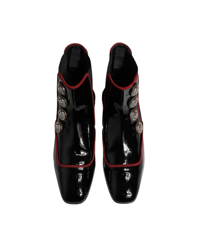 Dolce & Gabbana Black Jackie Buttoned Chelsea Boots Shoes Boots