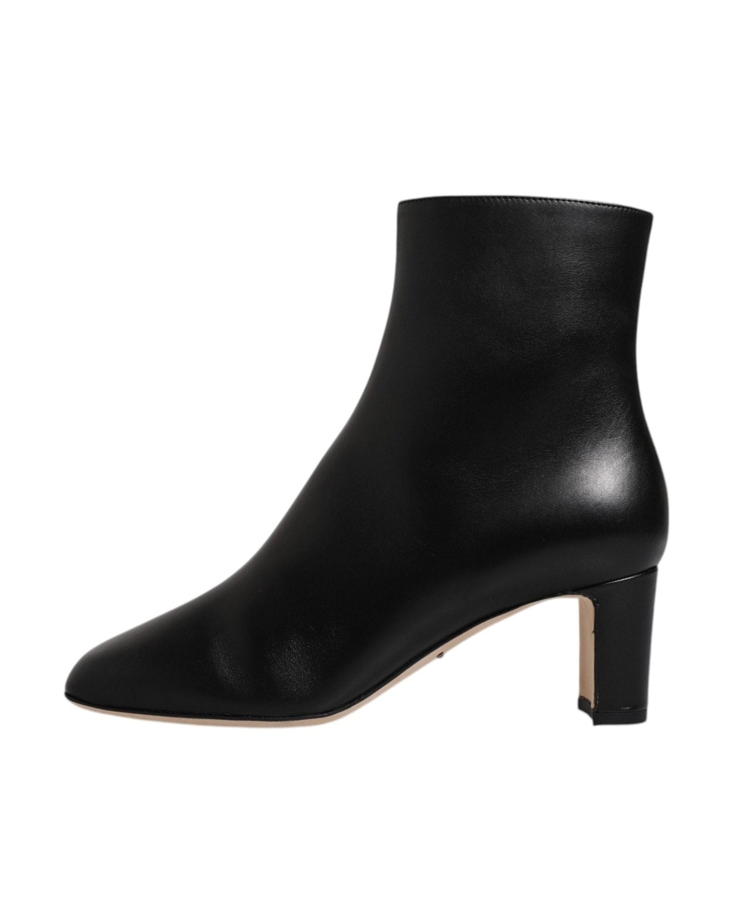 Dolce & Gabbana Black Jackie Leather Mid Calf Boots Shoes Boots