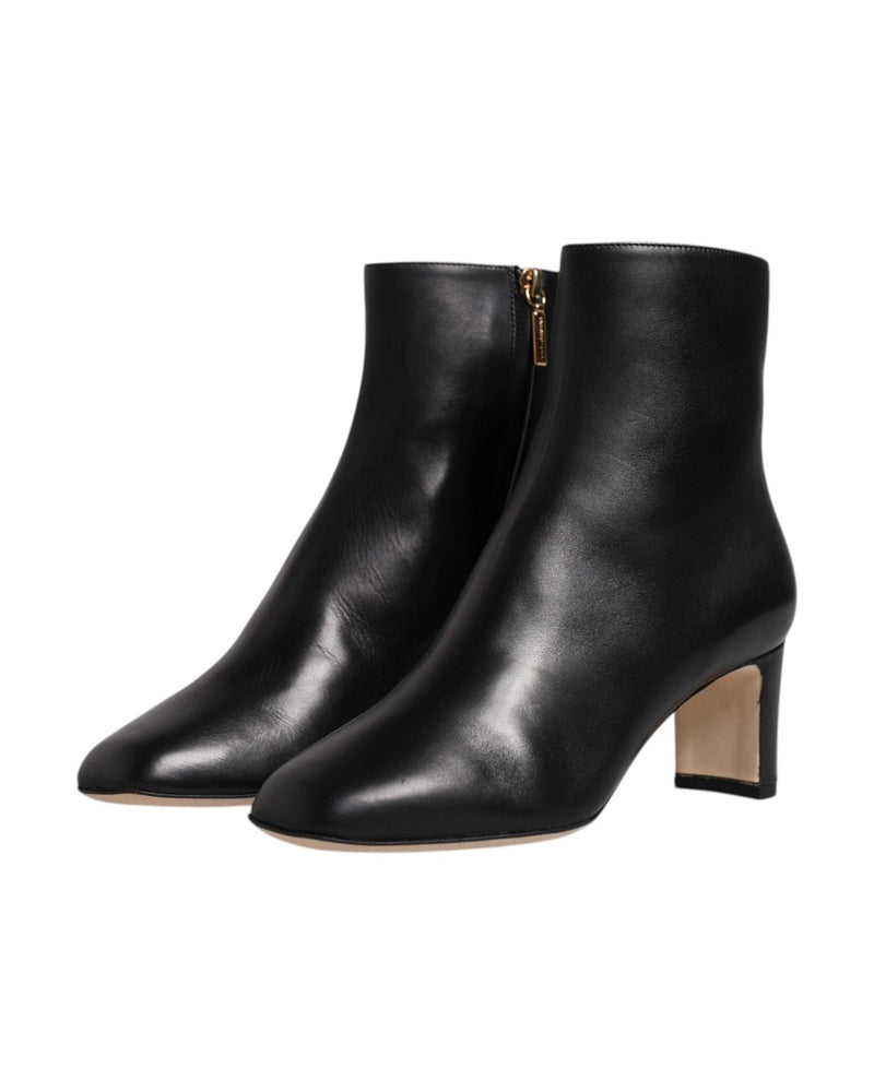 Dolce & Gabbana Black Jackie Leather Mid Calf Boots Shoes Glam Steals