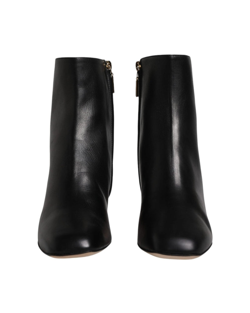 Dolce & Gabbana Black Jackie Leather Mid Calf Boots Shoes Glam Steals