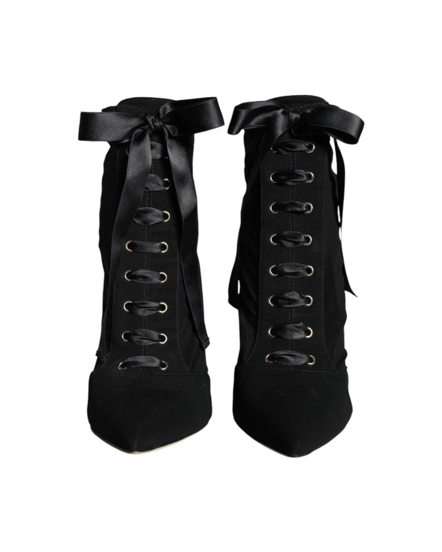 Dolce & Gabbana Black Jersey Stretch Ankle Booties Shoes Boots