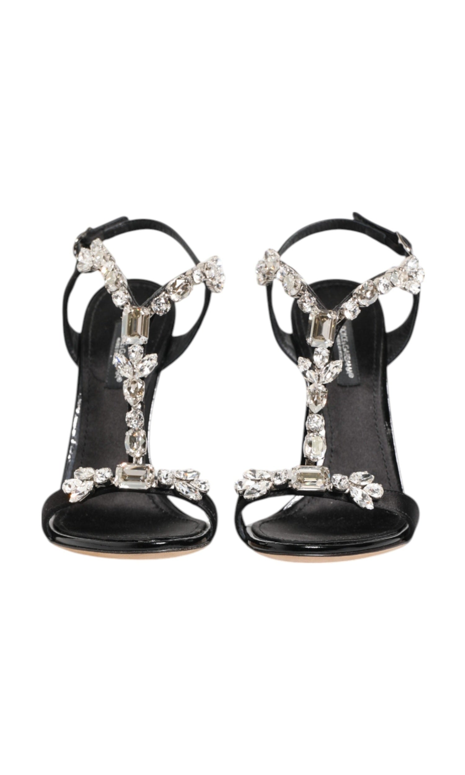 Dolce & Gabbana Black Keira Crystals Heels Sandals Shoes Glam Steals