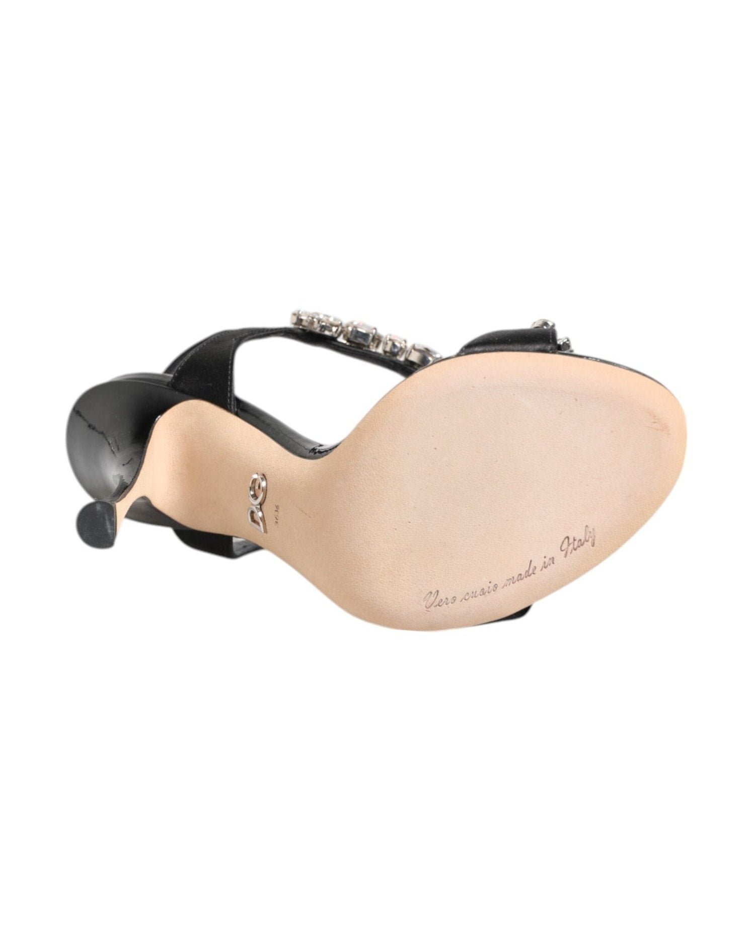 Dolce & Gabbana Black Keira Crystals Heels Sandals Shoes Glam Steals