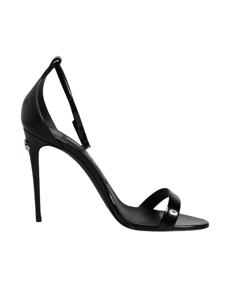 Dolce & Gabbana Black Keira Heels Ankle Strap Sandals Shoes Glam Steals