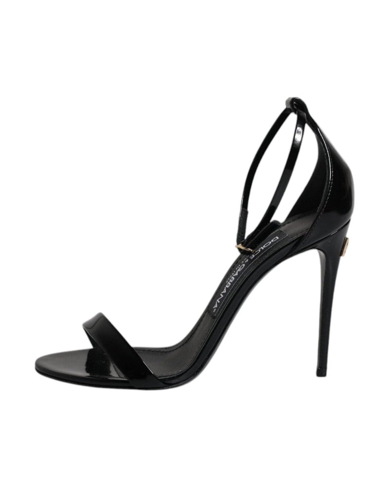 Dolce & Gabbana Black Keira Heels Ankle Strap Sandals Shoes Glam Steals