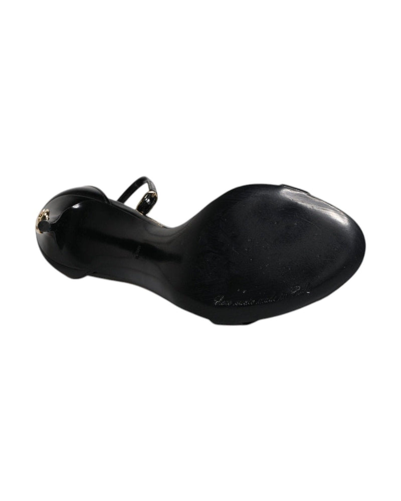 Dolce & Gabbana Black Keira Heels Ankle Strap Sandals Shoes Glam Steals