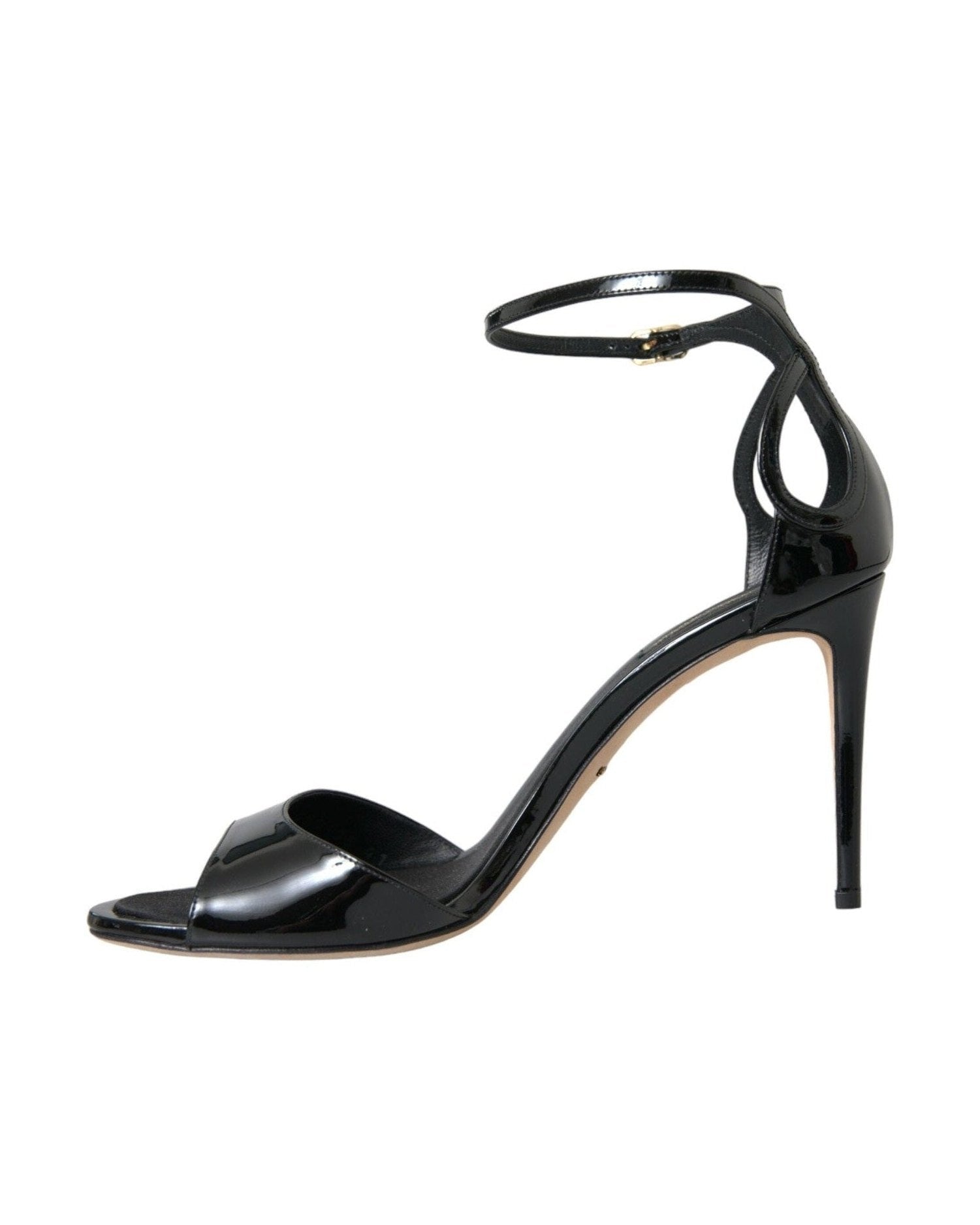 Dolce & Gabbana Black Keira Leather Heels Sandals Shoes Glam Steals
