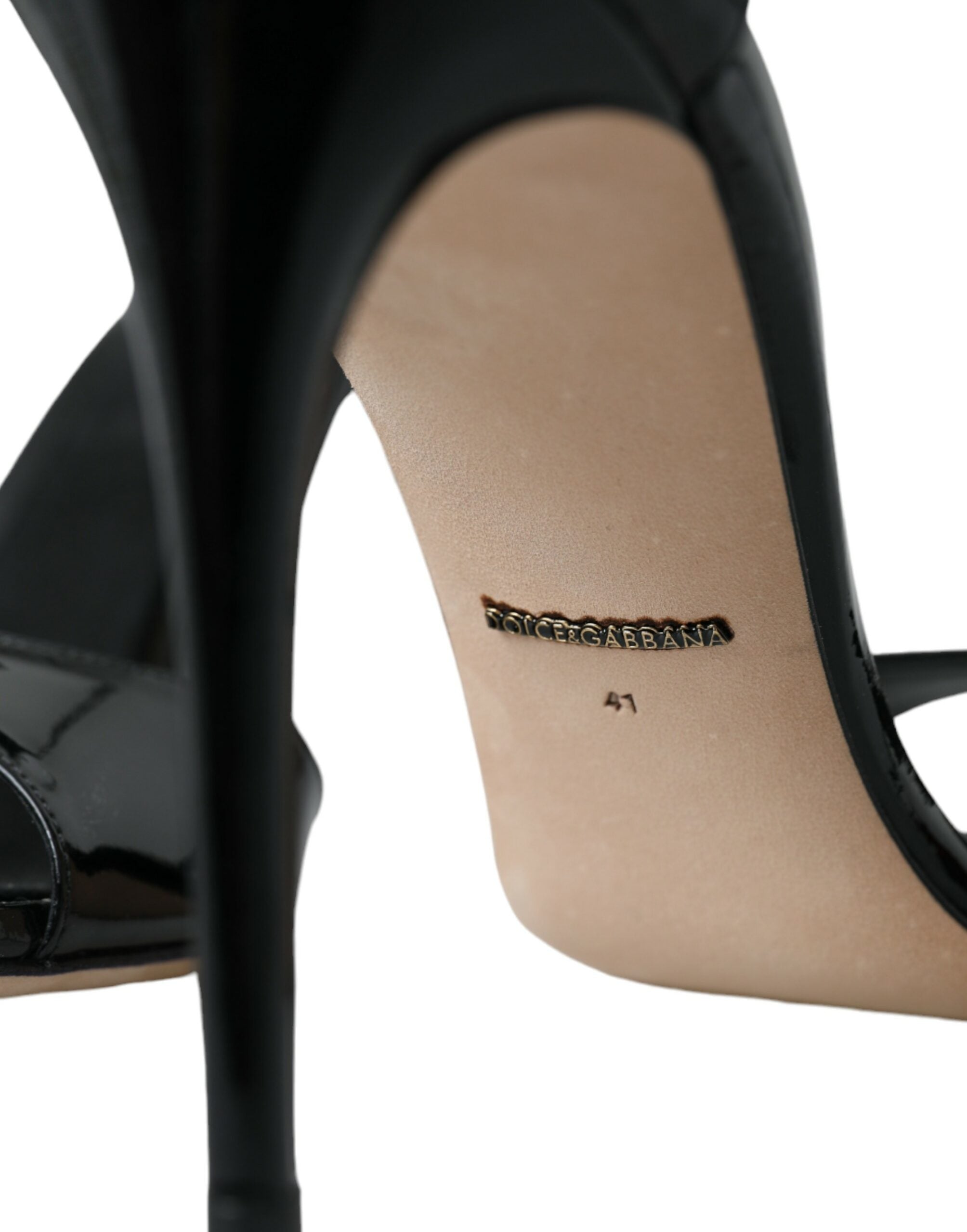 Dolce & Gabbana Black Keira Leather Heels Sandals Shoes Glam Steals